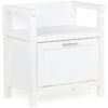 Simpli Home Gatsby 24.4 " H X 22 " W Storage Hamper Bench In Pure White