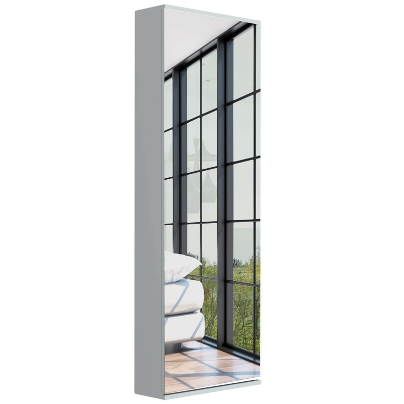 TuHome White Modern Engineered Wood LETO Wall Mounted Shoe Rack With Mirror 13 TuHome White Modern Engineered Wood LETO Wall Mounted Shoe Rack With Mirror - Image 13