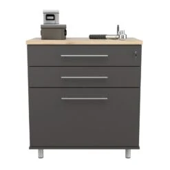 Inval America Kratos Engineered Wood 3-Drawer Garage Cabinet In Dark Gray -Cymax Sales 2105078 4 L