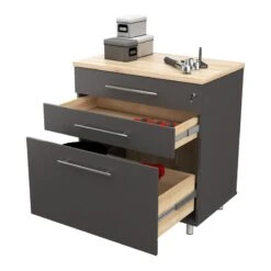 Inval America Kratos Engineered Wood 3-Drawer Garage Cabinet In Dark Gray -Cymax Sales 2105078 6 L