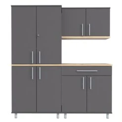 Inval Kratos 6 Piece Engineered Wood Garage Storage System In Dark Gray -Cymax Sales 2106400 3 L