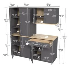 Inval Kratos 6 Piece Engineered Wood Garage Storage System In Dark Gray -Cymax Sales 2106400 6 L