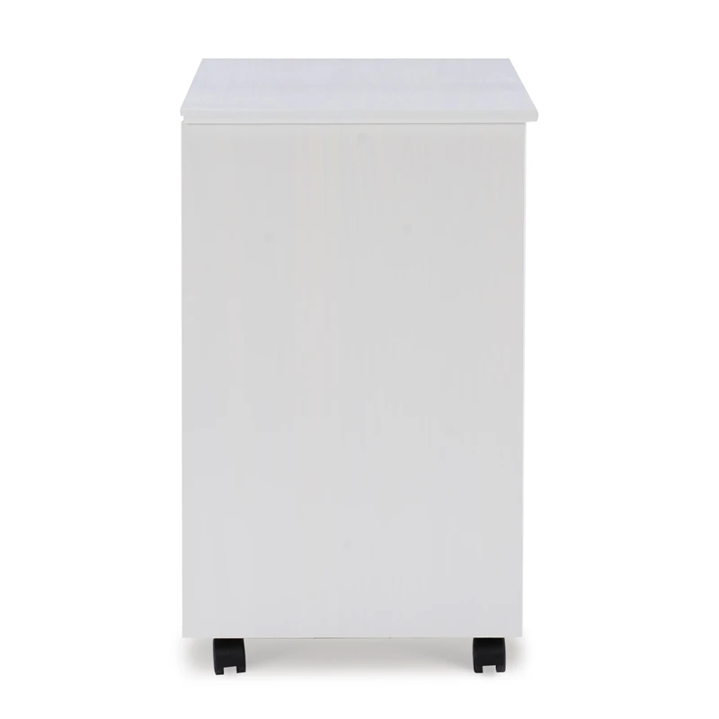 Riverbay Furniture Six Drawer Wide Wood Rolling Cart In White Wash 14 Riverbay Furniture Six Drawer Wide Wood Rolling Cart In White Wash - Image 14