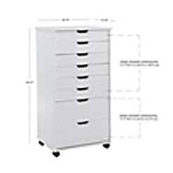Riverbay Furniture 8-Drawer Transitional Wood Storage Cart In White Wash -Cymax Sales 2118918 27 L