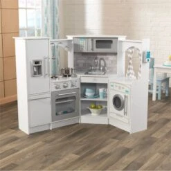 Kidkraft Ultimate Wooden Corner Play Kitchen With Lights And Sounds In White -Cymax Sales 2128124 1 L