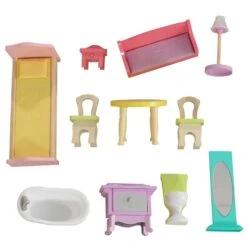 Kidkraft Poppy 11 Piece Multicolored Wooden Plastic Dollhouse -Cymax Sales 2128225 12 L