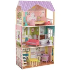 Kidkraft Poppy 11 Piece Multicolored Wooden Plastic Dollhouse