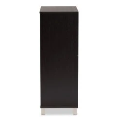 Baxton Studio Ernest Dark Brown Finished Wood 2-Door Shoe Storage Cabinet 13 Baxton Studio Ernest Dark Brown Finished Wood 2-Door Shoe Storage Cabinet -Cymax Sales 2142142 3 L