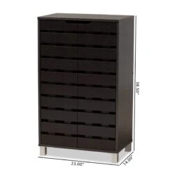 Baxton Studio Ernest Dark Brown Finished Wood 2-Door Shoe Storage Cabinet 19 Baxton Studio Ernest Dark Brown Finished Wood 2-Door Shoe Storage Cabinet -Cymax Sales 2142142 9 L