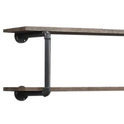 ACME Brantley 2 Wooden Tier Shelves Wall Rack In Antique Oak And Sandy Gray -Cymax Sales 2148804 6 L