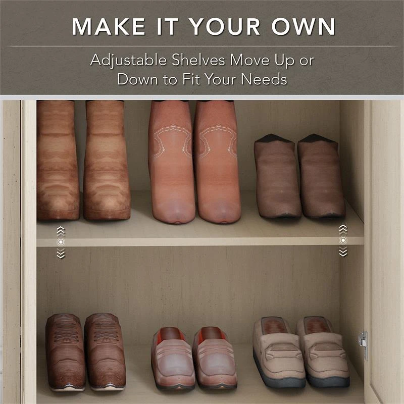 Bush Furniture Fairview Shoe Storage Cabinet With Doors In Cape Cod Gray 10 Bush Furniture Fairview Shoe Storage Cabinet With Doors In Cape Cod Gray - Image 10