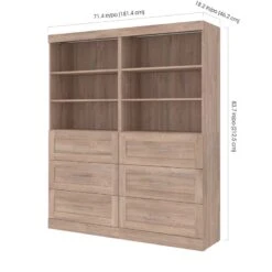 Bestar Pur 72" Closet Organizer With Drawers In Rustic Brown -Cymax Sales 2194043 4 L