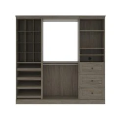 Bestar Versatile 86"W Engineered Wood Closet System With Drawers In Walnut Gray -Cymax Sales 2194049 5 L