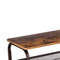 Benjara 11.8" Contemporary 3 Tier Wood Top Shoe Rack With Metal Base In Brown -Cymax Sales 2196047 2 L