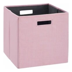 Linon Lane Two Pack Fabric Floral Storage Bin In Pink