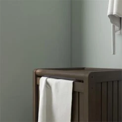 New Ridge Home Goods Abingdon Wood Mobile Laundry Hamper With Lid In Espresso -Cymax Sales 2203496 3 L