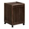 New Ridge Home Goods Abingdon Wood Mobile Laundry Hamper With Lid In Espresso