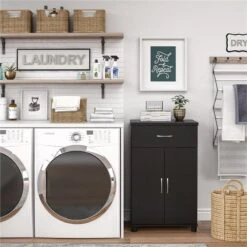 SystemBuild Lonn 24" 1 Drawer/2 Door Base Storage Cabinet In Dove Gray -Cymax Sales 2216377 1 L 1