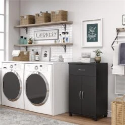 SystemBuild Lonn 24" 1 Drawer/2 Door Base Storage Cabinet In Dove Gray -Cymax Sales 2216377 2 L 1