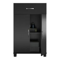 SystemBuild Lonn 24" 1 Drawer/2 Door Base Storage Cabinet In Black -Cymax Sales 2216377 8 L