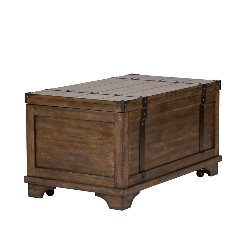 Bowery Hill Traditional Storage Trunk In Light Brown 2 Bowery Hill Traditional Storage Trunk In Light Brown - Image 2