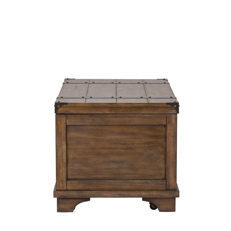 Bowery Hill Traditional Storage Trunk In Light Brown 4 Bowery Hill Traditional Storage Trunk In Light Brown - Image 4