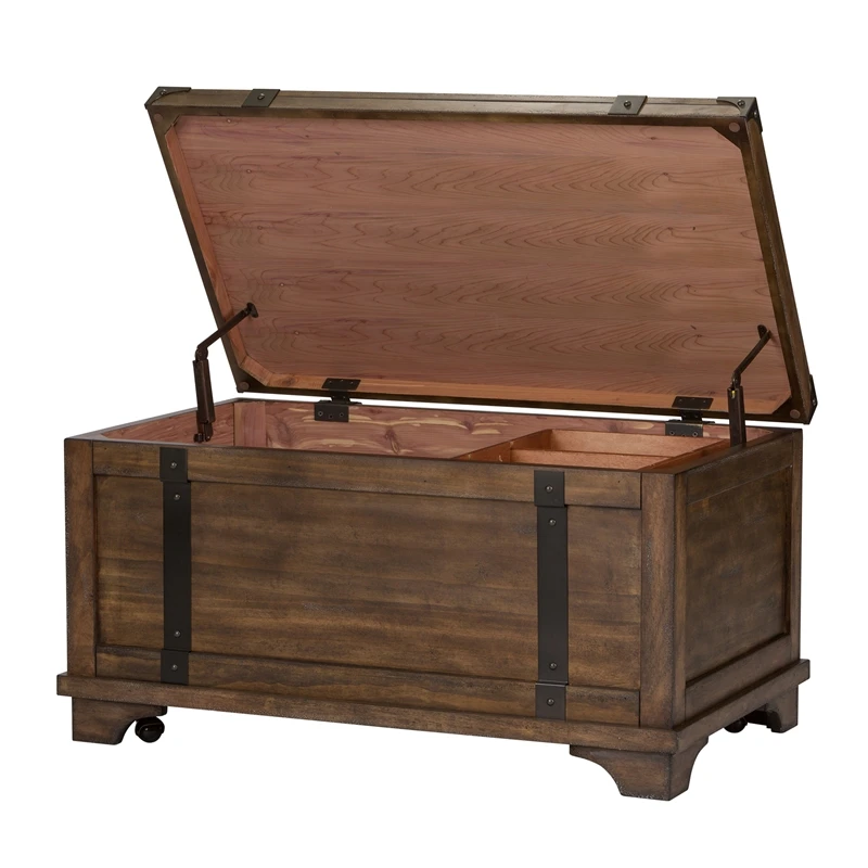 Bowery Hill Traditional Storage Trunk In Light Brown 7 Bowery Hill Traditional Storage Trunk In Light Brown - Image 7