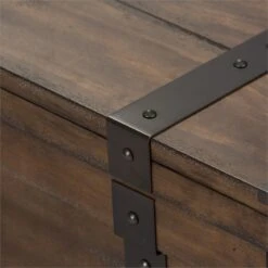 Bowery Hill Traditional Storage Trunk In Light Brown 18 Bowery Hill Traditional Storage Trunk In Light Brown -Cymax Sales 2253912 6 L