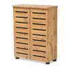 Baxton Studio Adalwin Oak Brown Finished Wood 2-Door Shoe Storage Cabinet