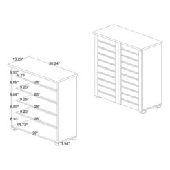 Baxton Studio Adalwin Oak Brown Finished Wood 2-Door Shoe Storage Cabinet -Cymax Sales 2258719 11 L