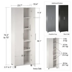 SystemBuild Camberly 24" Utility Storage Cabinet In Black Oak -Cymax Sales 2303969 10 L