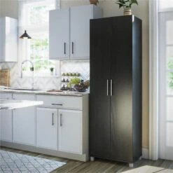 SystemBuild Camberly 24" Utility Storage Cabinet In Black Oak -Cymax Sales 2303969 4 L