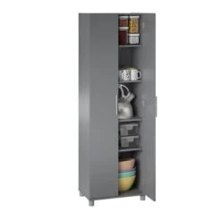 SystemBuild Camberly 24" Utility Storage Cabinet In Black Oak -Cymax Sales 2303971 3 L