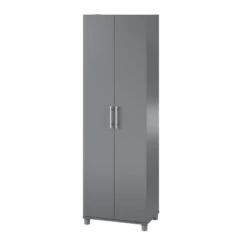 SystemBuild Camberly 24" Utility Storage Cabinet In Black Oak -Cymax Sales 2303971 L