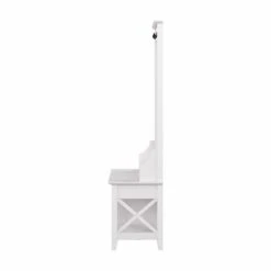 Key West Hall Tree With Shoe Storage Bench In Cape Cod Gray - Engineered Wood -Cymax Sales 2307829 4 L 1