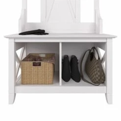 Key West Hall Tree With Shoe Storage Bench In Cape Cod Gray - Engineered Wood -Cymax Sales 2307829 8 L 1