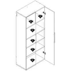 Prepac HangUps 30" Large Wooden Garage Storage Cabinet In Black 25 Prepac HangUps 30" Large Wooden Garage Storage Cabinet In Black -Cymax Sales 2332601 21 L