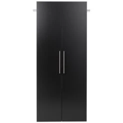 Prepac HangUps 30" Large Wooden Garage Storage Cabinet In Black