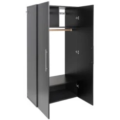Prepac HangUps Wooden Garage Storage Wardrobe Cabinet In Black -Cymax Sales 2332607 11 L