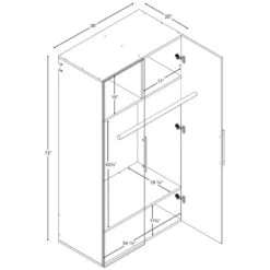 Prepac HangUps Wooden Garage Storage Wardrobe Cabinet In Black -Cymax Sales 2332607 20 L