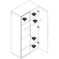 Prepac HangUps Wooden Garage Storage Wardrobe Cabinet In Black -Cymax Sales 2332607 21 L