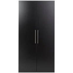 Prepac HangUps Wooden Garage Storage Wardrobe Cabinet In Black