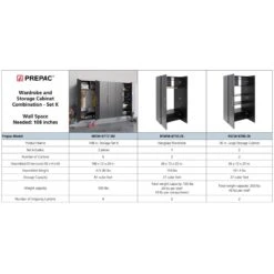 Prepac HangUps 3 Piece 108" Garage Storage Set K In White -Cymax Sales 2332619 3 L