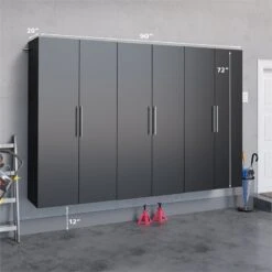 Prepac HangUps 3 Piece 108" Garage Storage Set K In White -Cymax Sales 2332619 4 L