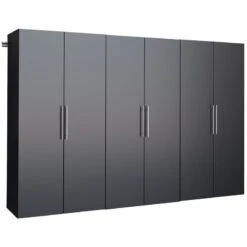 Prepac HangUps 3 Piece 108" Wooden Garage Storage Cabinet Set K In Black -Cymax Sales 2332619 L 1