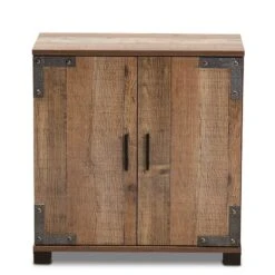 Bowery Hill Finished Wood 2-Door Shoe Cabinet In Rustic Brown 22 Bowery Hill Finished Wood 2-Door Shoe Cabinet In Rustic Brown -Cymax Sales 2334296 2 L