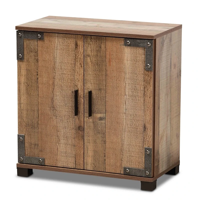 Bowery Hill Finished Wood 2-Door Shoe Cabinet In Rustic Brown 1 Bowery Hill Finished Wood 2-Door Shoe Cabinet In Rustic Brown