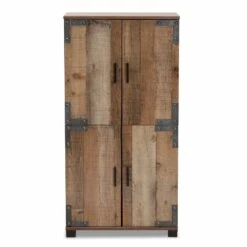 Bowery Hill Finished Wood 2-Door Shoe Cabinet In Rustic Brown 32 Bowery Hill Finished Wood 2-Door Shoe Cabinet In Rustic Brown -Cymax Sales 2334308 2 L