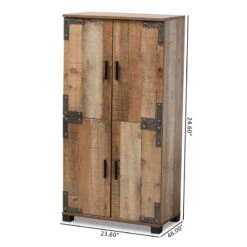 Bowery Hill Finished Wood 2-Door Shoe Cabinet In Rustic Brown 39 Bowery Hill Finished Wood 2-Door Shoe Cabinet In Rustic Brown -Cymax Sales 2334308 9 L