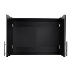 Home Square 2 Piece Stackable Wood Wall Cabinet Set In Black -Cymax Sales 2381364 7 L